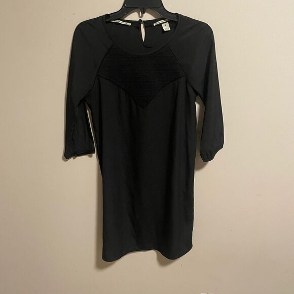 Maison SCOTCH & SODA Black Lace Insert H line Shift Dress- Size 1 (Small) - Picture 6 of 11